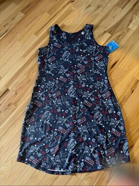 Columbia Navy Sleeveless Patriotic Print Midi Dress